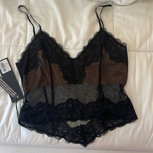 i am gia Black Lace Top